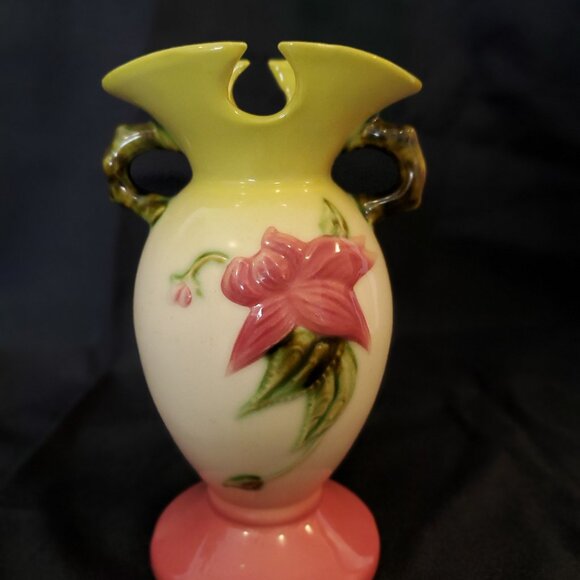 Vintage Hull Pottery Woodland Pink Green Vase W4-6 1/2" 1952-1954 Mid Century - Picture 1 of 5